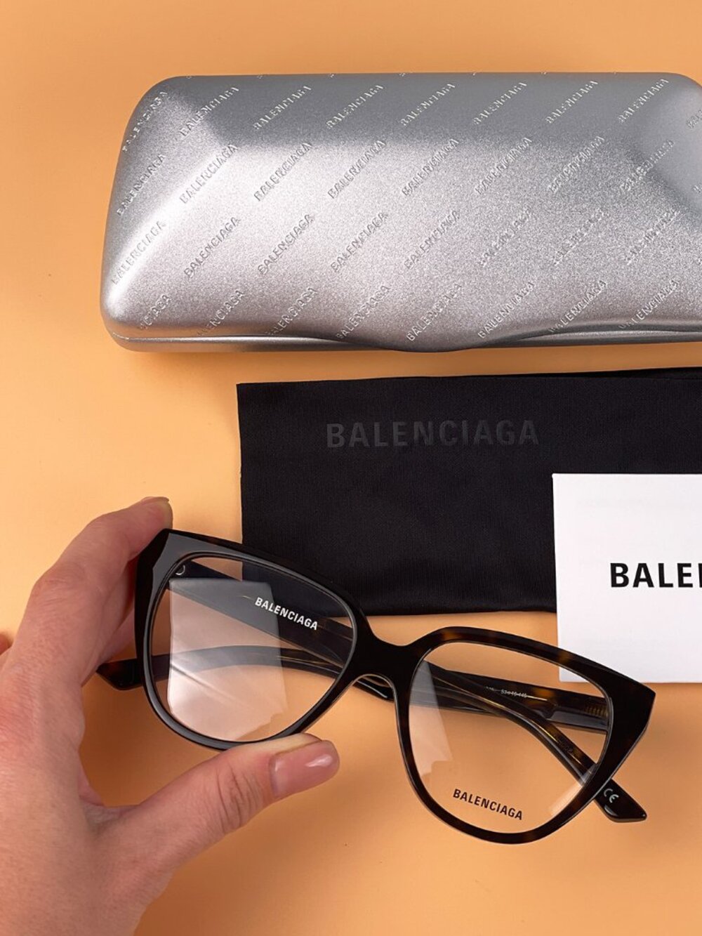 BALENCIAGA BB0129O 005 DARK HAVANA CAT EYE EYEGLASSES